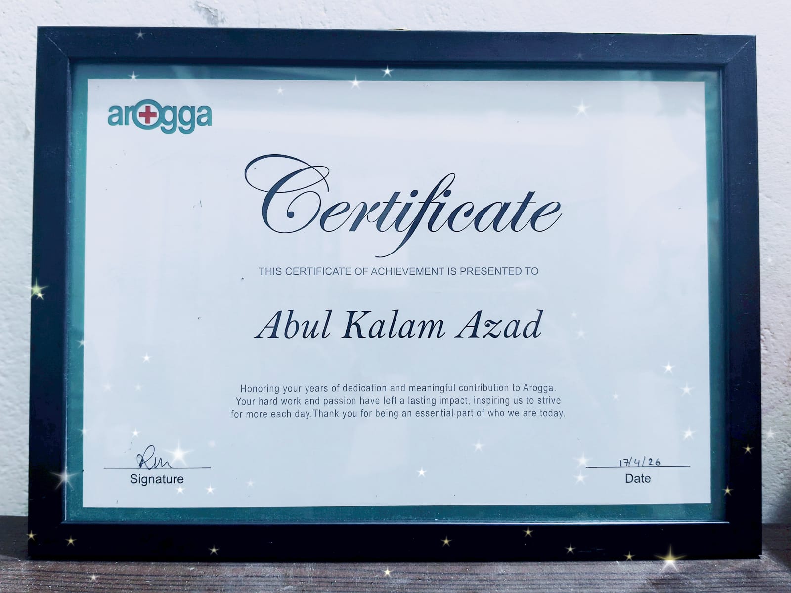 Certificate of Achievement